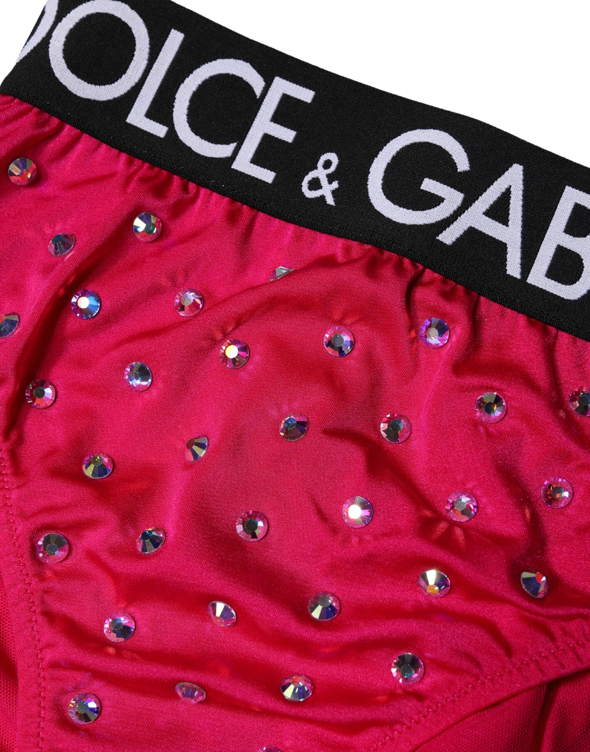Pink Embellished High-Waist Brief Logo Underwear