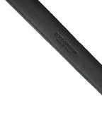 Black Suede Silver Tone Metal Buckle Men Belt