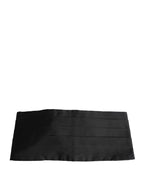 Black 100% Silk Wide Belt Waist Cummerbund