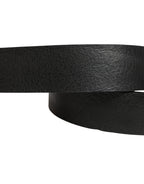 Black Leather Silver Chain Waist Men Belt