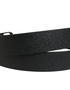 Black Calf Leather Gold Metal Buckle  Belt