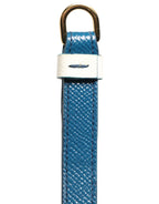 White Calf Leather Logo Flip Holder Strap Airpods Case