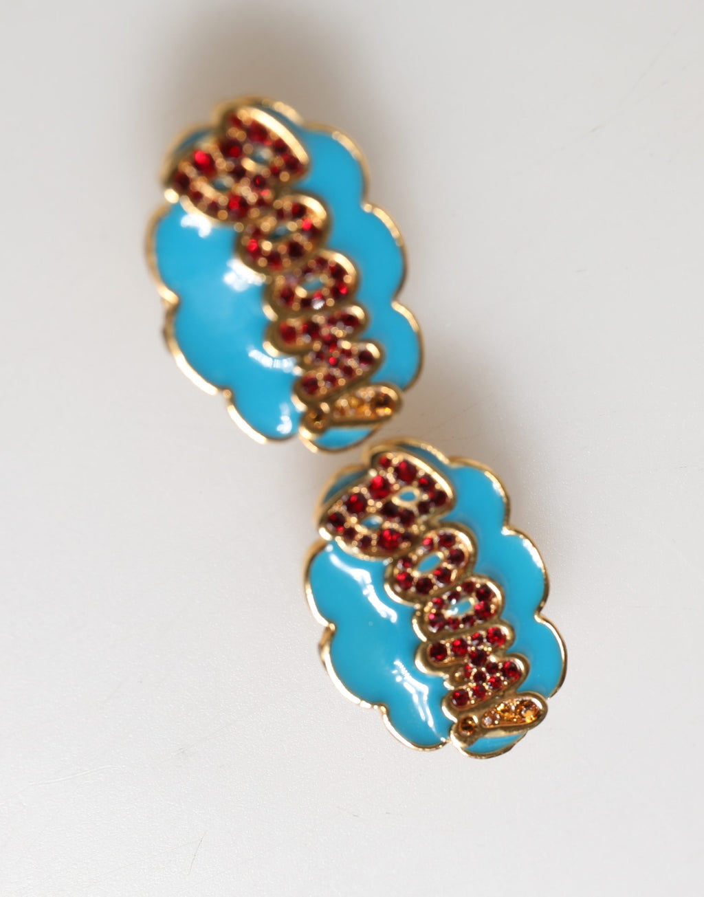 Gold Brass BOOM Cartoon Crystal Clip-On Women