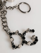Silver Brass Metal DG Logo Crystal Ring Keyring Keychain