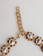 Gold Brass FRUIT Pendants Flowers Crystal Logo Necklace