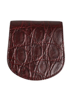 Burgundy Exotic Skin Condom Case Holder Pocket Wallet