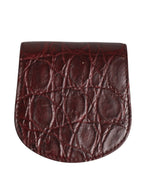 Burgundy Exotic Skin Condom Case Holder Pocket Wallet