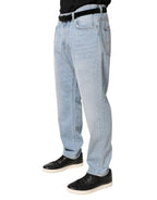 Light Blue Washed Loose Cotton Denim Jeans