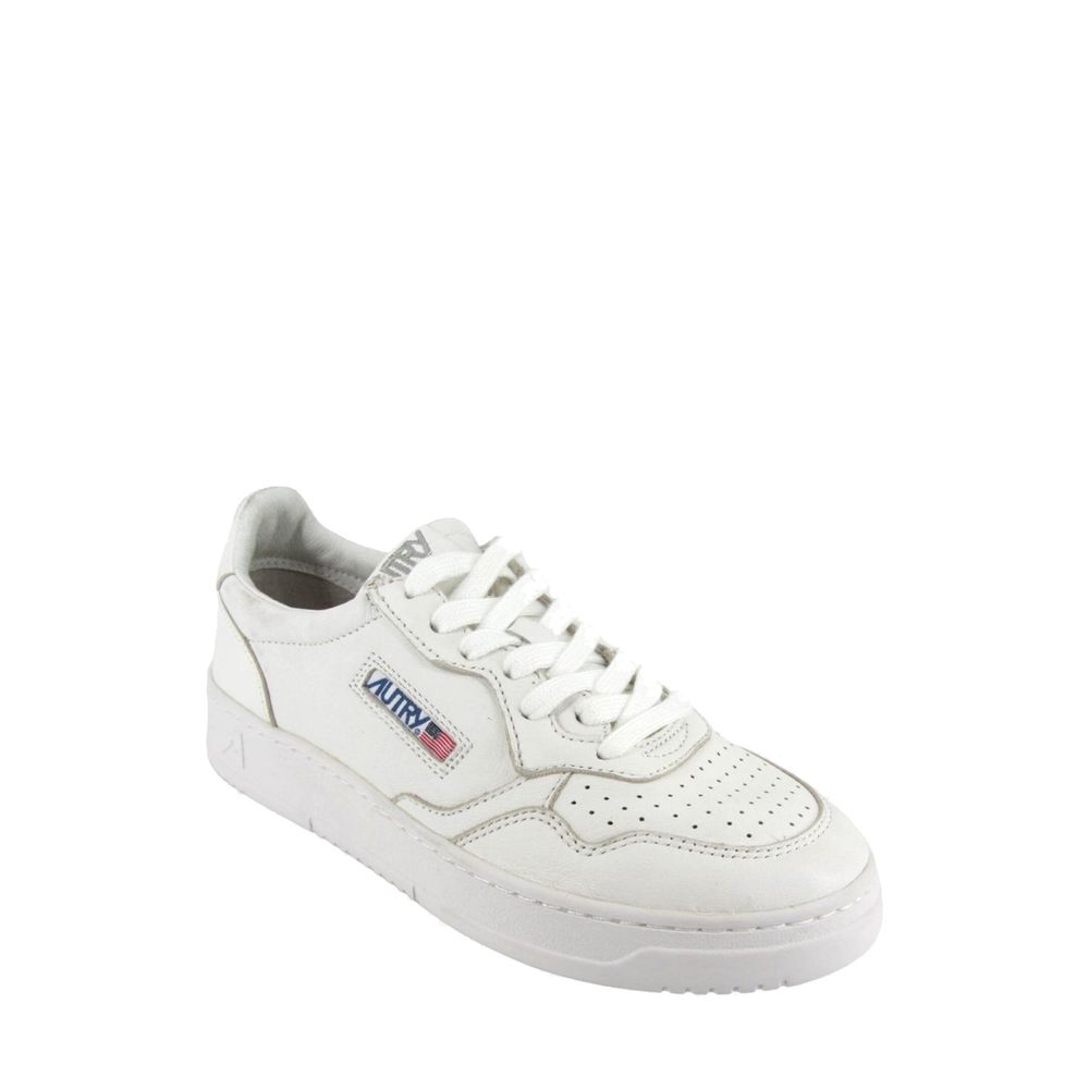 White Leather Low Top Sneakers