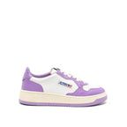 Purple Leather Low Top Sneakers