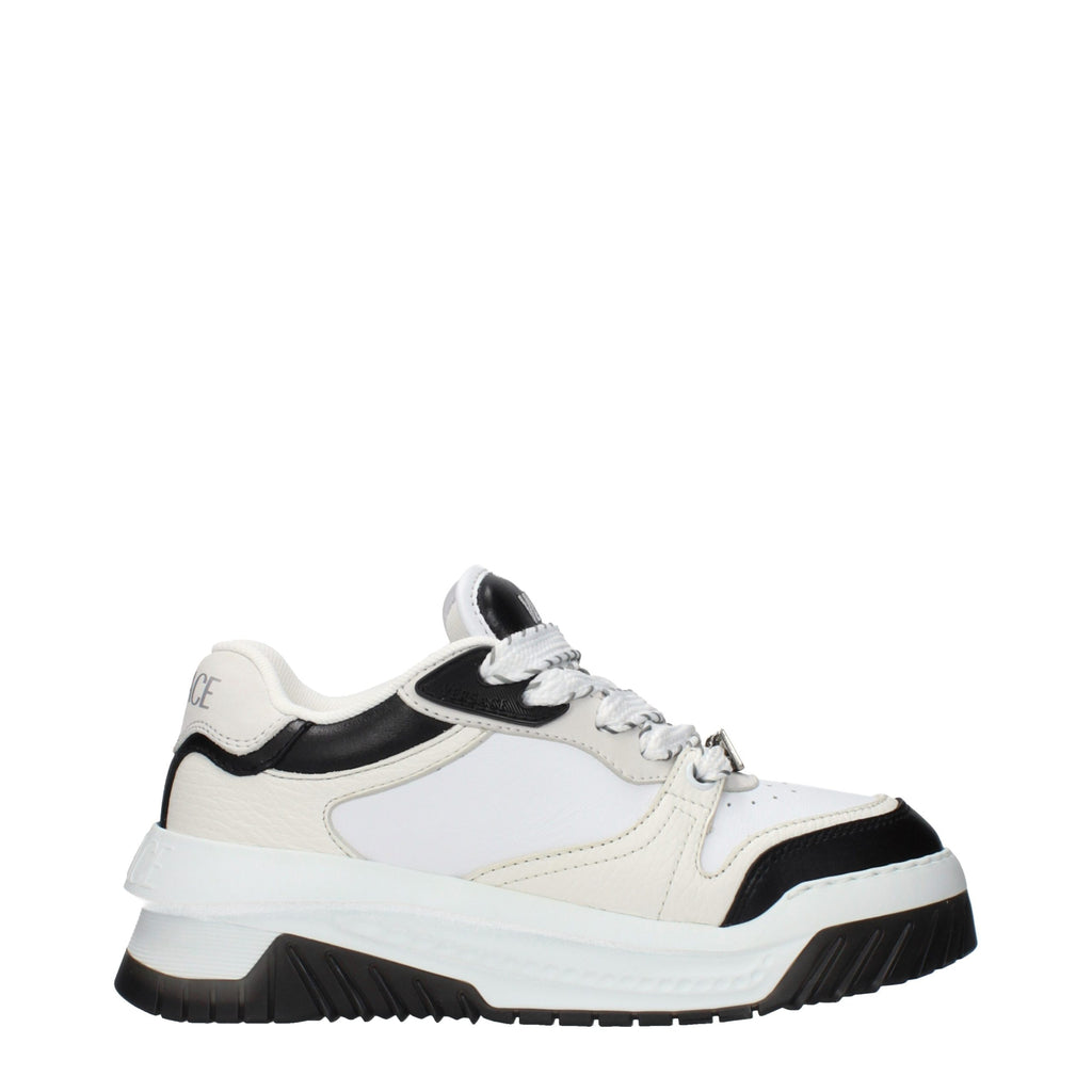 White Leather Low Top Sneakers