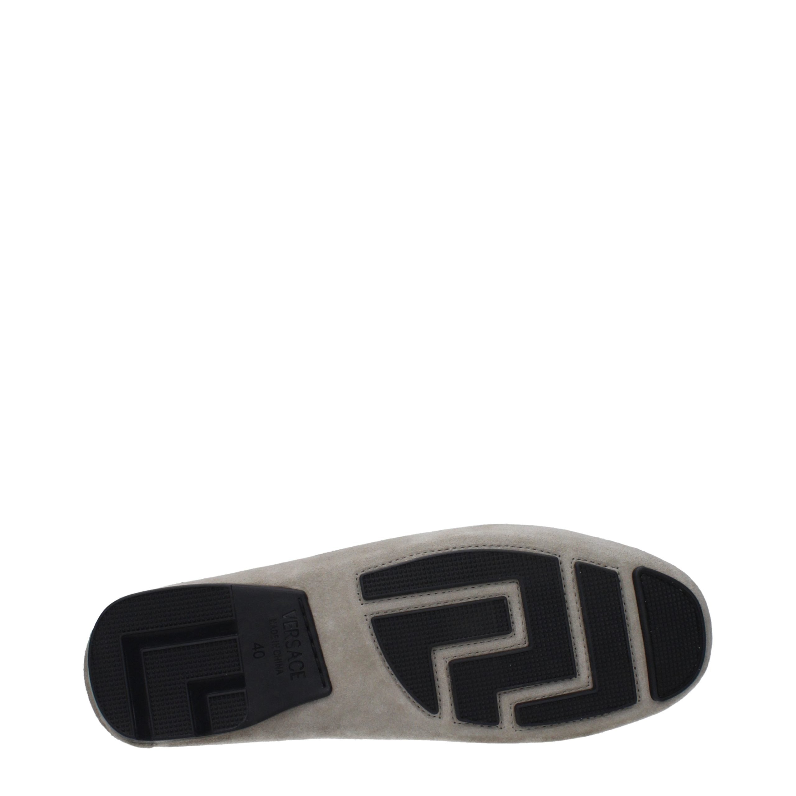 Gray Leather Slip-On Loafers