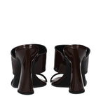 Brown Leather Stiletto Heel Sandals