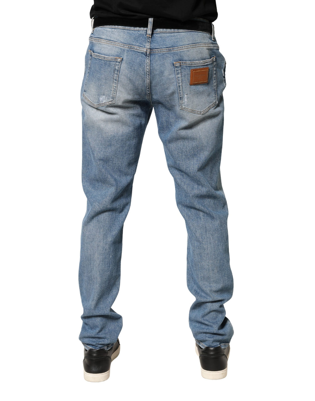 Blue Tattered Slim Fit Men Cotton Denim Jeans