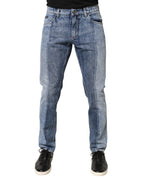 Two Tone Blue Cotton Regular Men Denim Jeans
