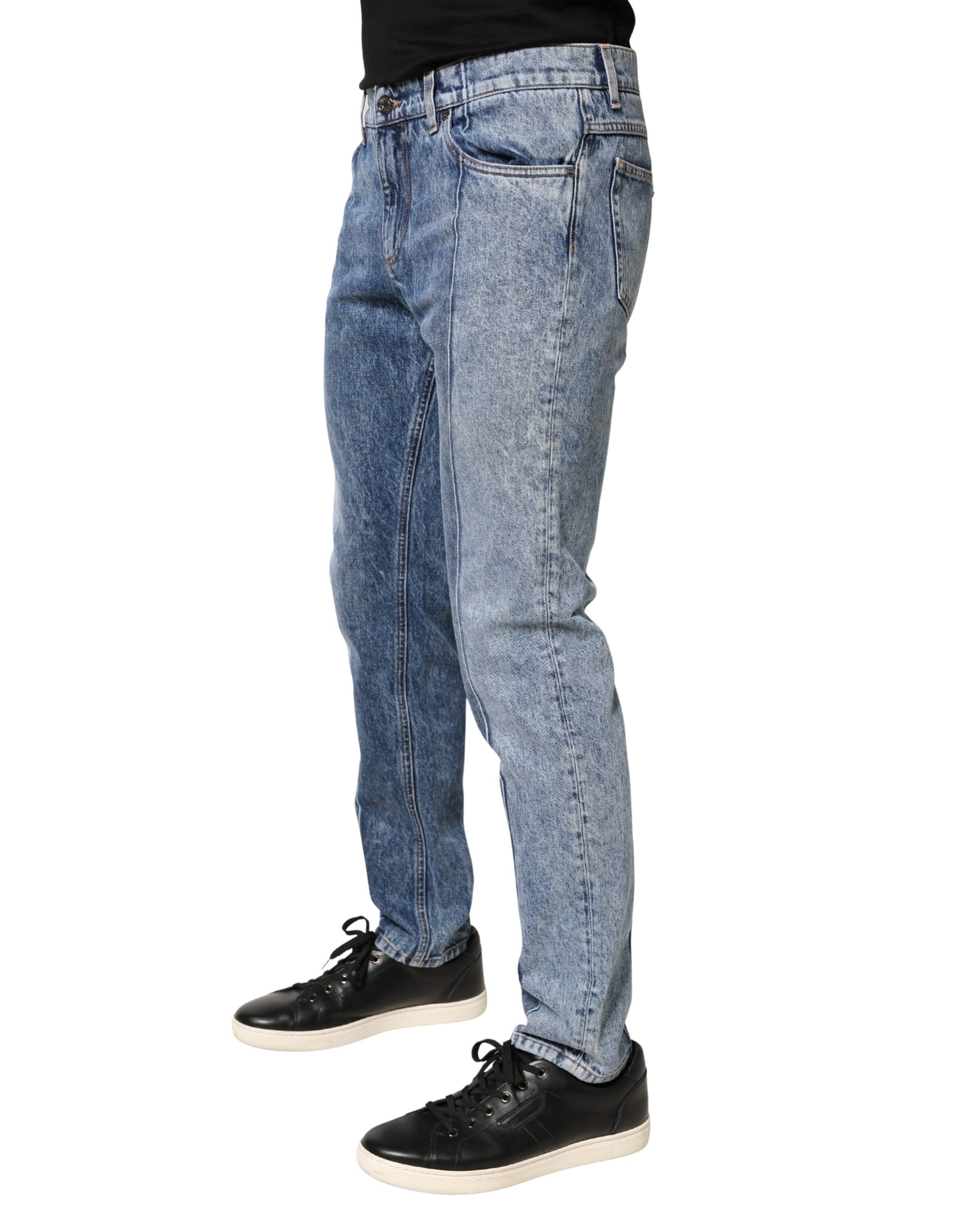 Two Tone Blue Cotton Regular Men Denim Jeans
