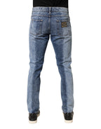 Two Tone Blue Cotton Regular Men Denim Jeans