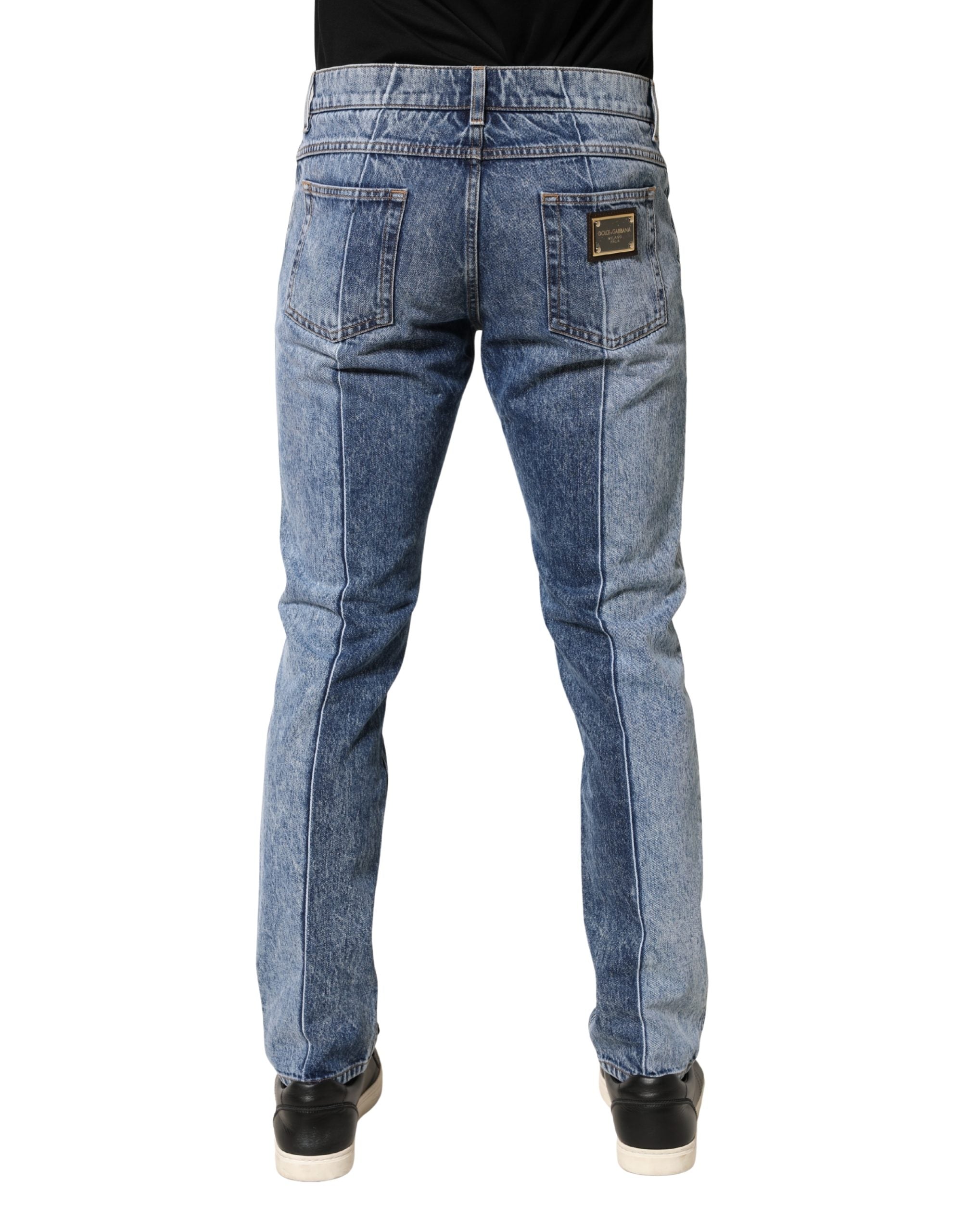 Two Tone Blue Cotton Regular Men Denim Jeans