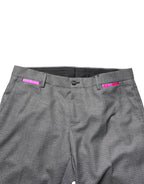 Gray Viscose Skinny Men Dress Trouser Pants