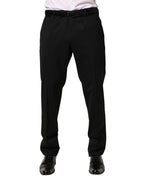 Black Wool Skinny Men Dress Trouser Pants