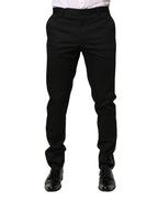 Black Cotton Skinny Men Dress Trouser Pants