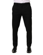 Black Wool Skinny Men Dress Trouser Pants