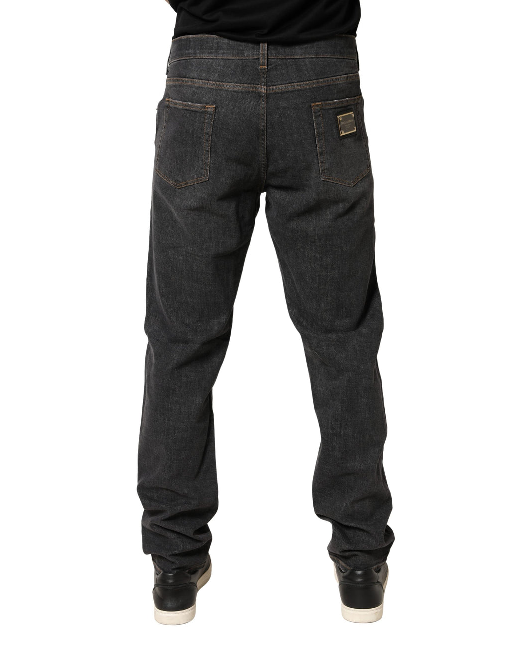 Dark Gray Slim Fit Cotton Men Denim Jeans