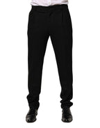 Black Wool Skinny Men Dress Trouser Pants