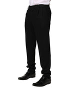 Black Wool Skinny Men Dress Trouser Pants