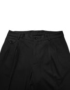 Black Wool Skinny Men Dress Trouser Pants