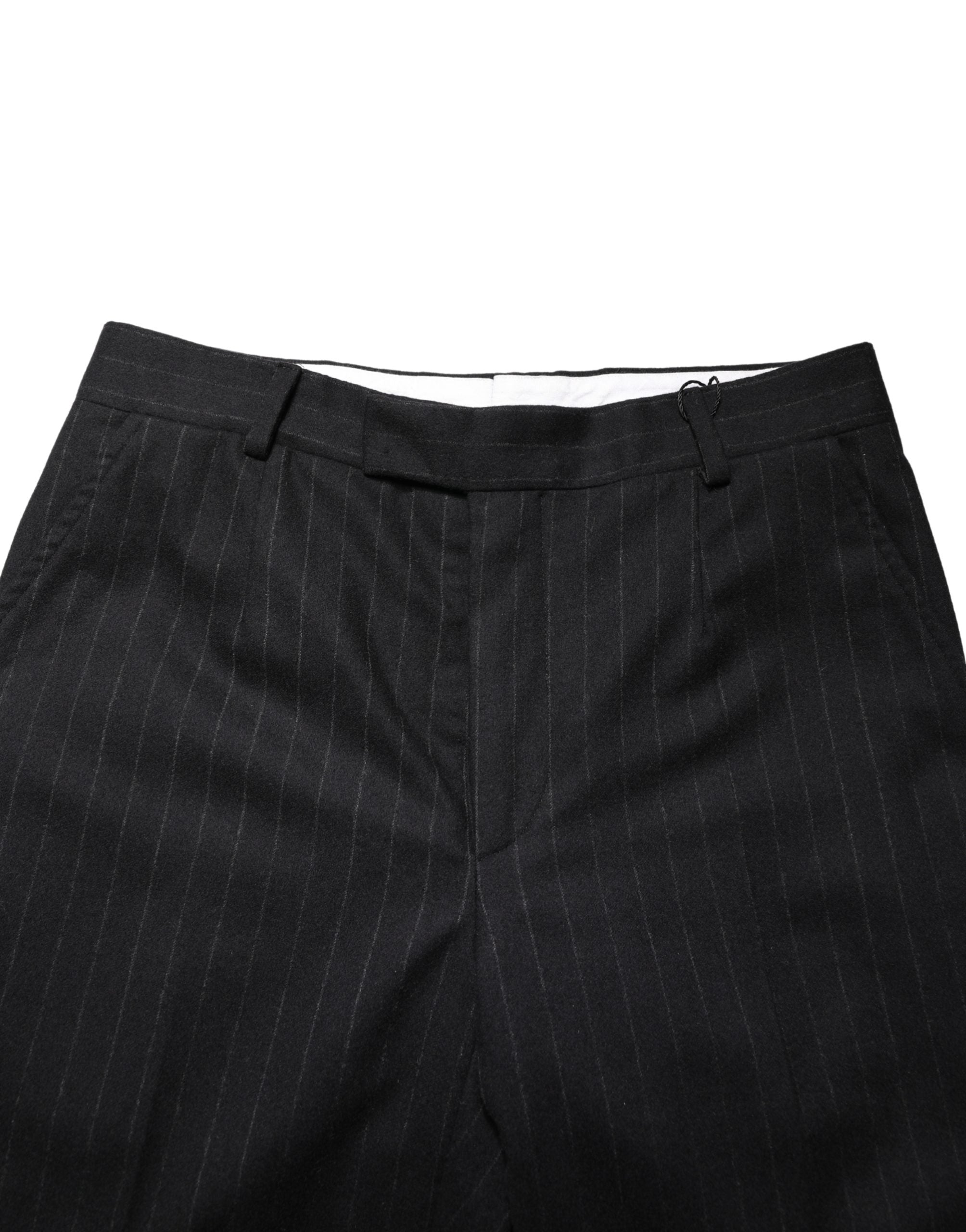 Black Stripes Wool Dress Formal Trouser Pants