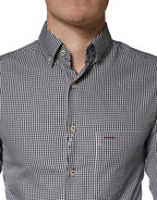 Gray Cotton Long Sleeves Button Down Dress Shirt