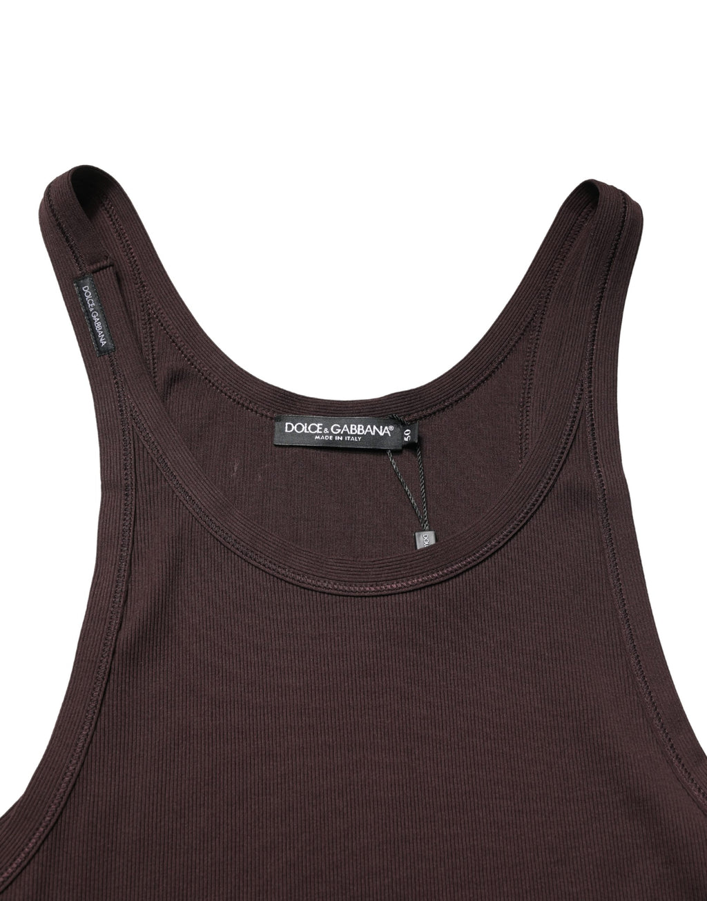 Brown Sleeveless Round Neck Tank Top T-shirt