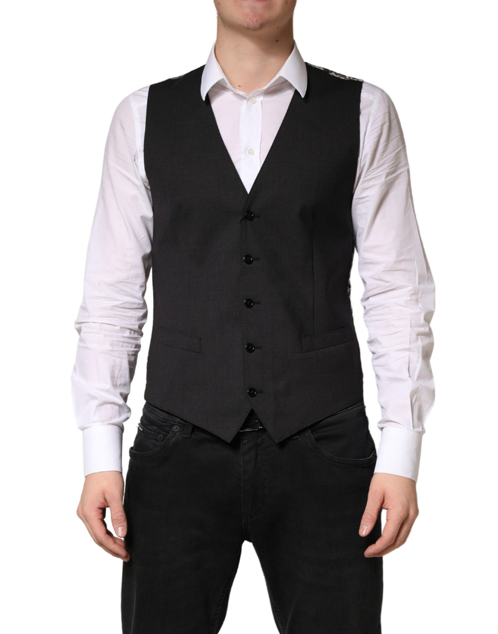 Black Wool Dress Men Formal Waistcoat Vest