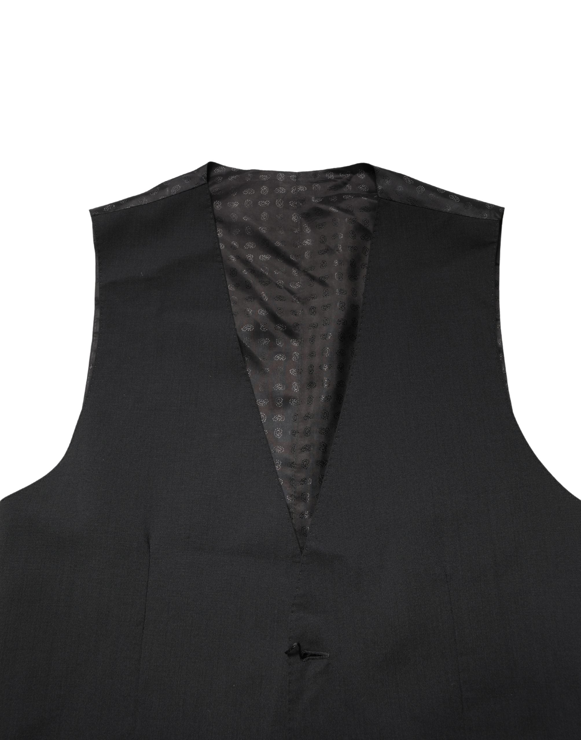 Black Wool Dress Men Formal Waistcoat Vest