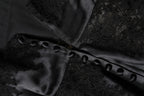 Black Silk Lace Trim Lingerie Top Underwear
