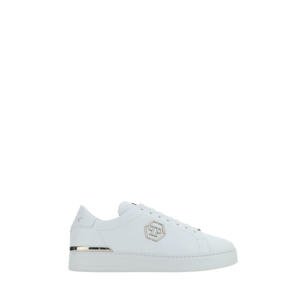 White Calf Leather Bos Taurus Low Top Sneakers