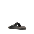 Black Calf Leather Bos Taurus Sandals