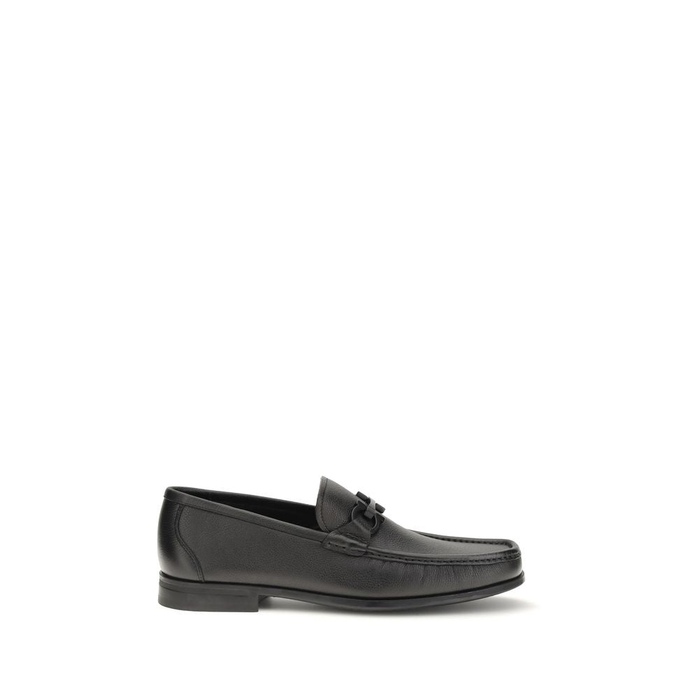 Black Calf Leather Bos Taurus Slip-On Loafers