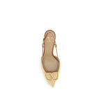 Beige Calf Leather Bos Taurus High Heel Pumps