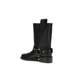 Black Calf Leather Bos Taurus Lace-Up Boots
