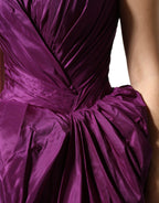 Purple Strapless A-line Asymmetric Dress