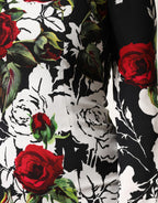 Black Floral Viscose Bodycon Long Gown Dress