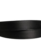 Men Black Classic Leather Metal Buckle Belt