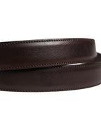 Men Brown Classic Leather Metal Buckle Belt