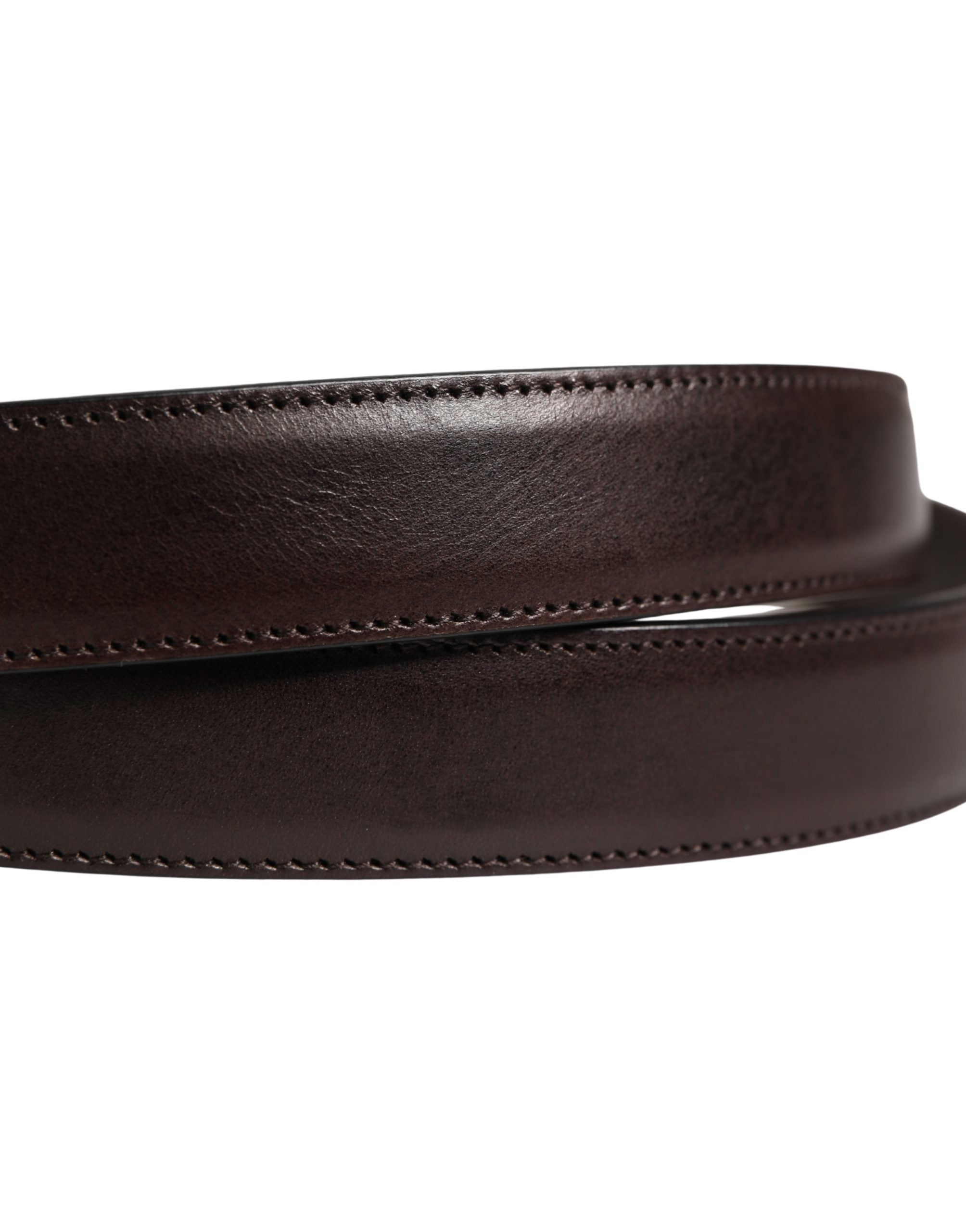 Men Brown Classic Leather Metal Buckle Belt