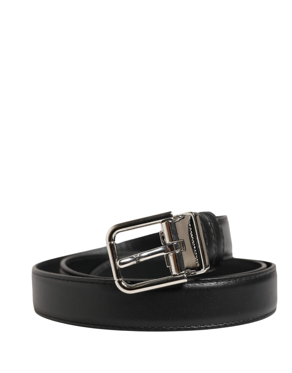 Men Black Classic Leather Metal Buckle Belt