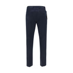 Blue Cotton Casual Pants