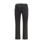 Black Cotton Straight-Leg Jeans