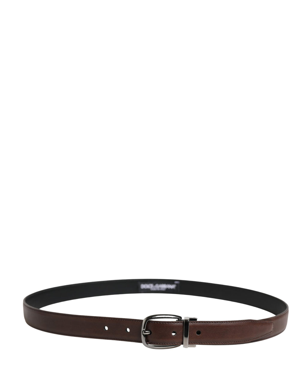 Men Brown Classic Leather Metal Buckle Belt